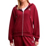 CALVIN KLEIN JEANS Sweat Zippé  Femme Calvin Klein Jeans Monologo French. Coloris disponibles : Rouge