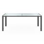 Voir la diapositive 3 : ID MARKET Salon de jardin MADRID table 190 CM et 8 chaises empilables gris anthracite plateau transparent