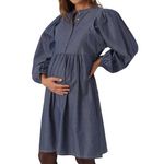 MAMALICIOUS Robe  Foncé Femme Mamalicious Jeanne. Coloris disponibles : Bleu