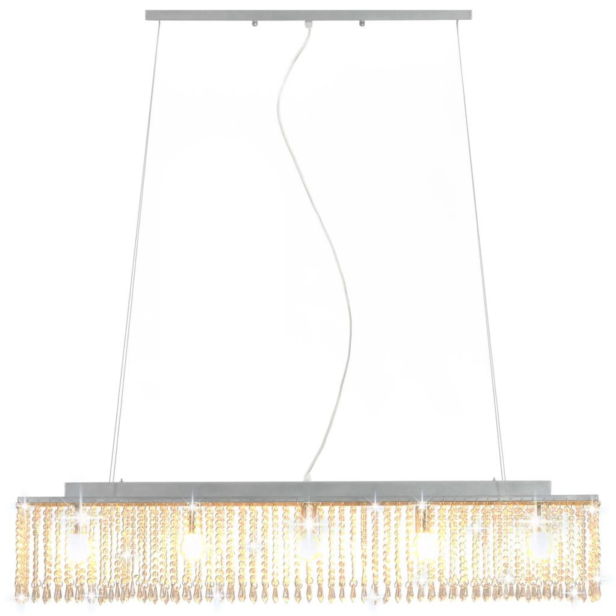 Voir la diapositive 4 : VIDAXL Plafonnier avec perles de cristal Argente 104 cm E14