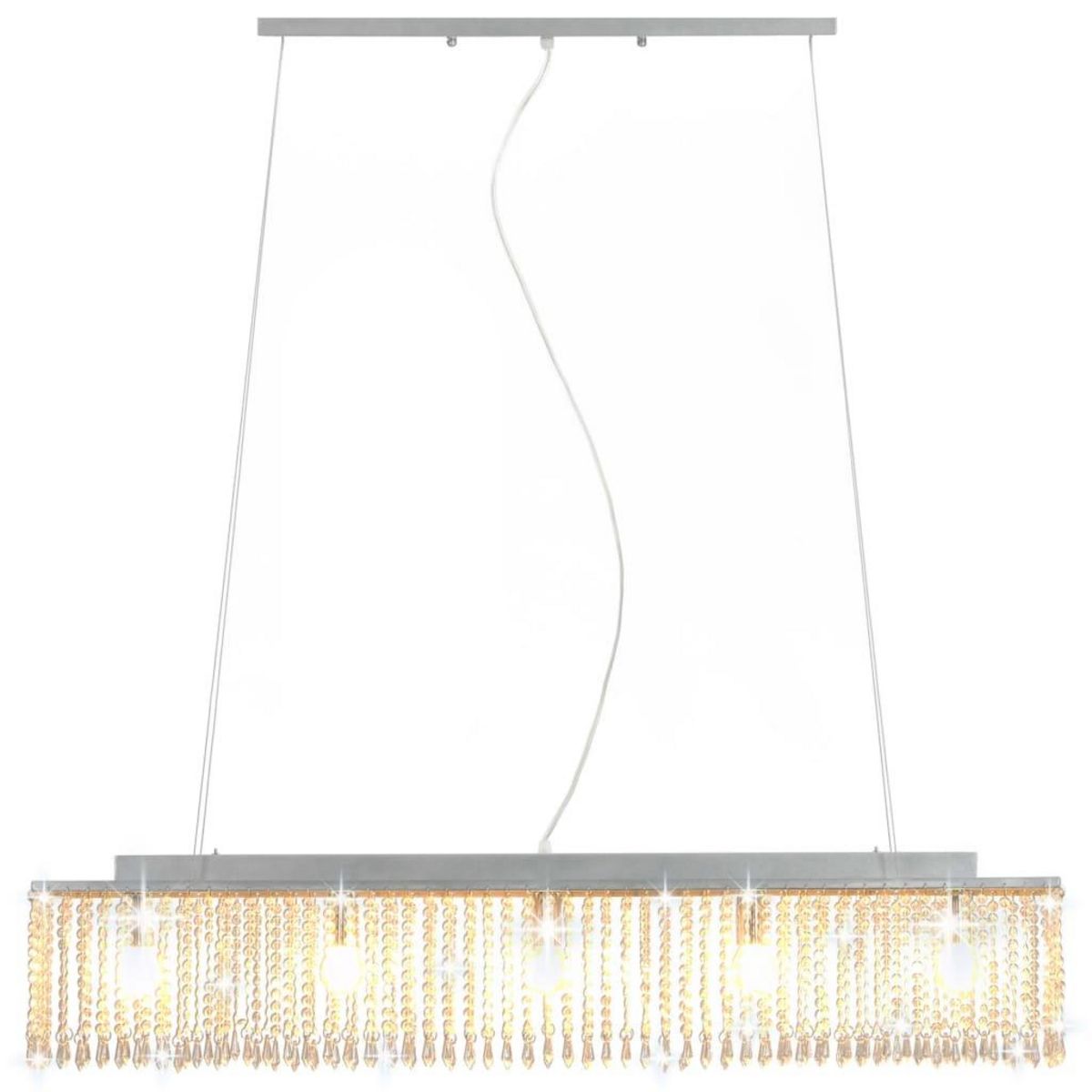 VIDAXL Plafonnier avec perles de cristal Argente 104 cm E14