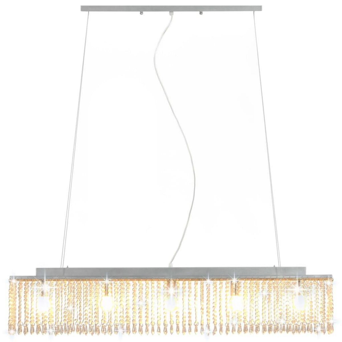 VIDAXL Plafonnier avec perles de cristal Argente 104 cm E14