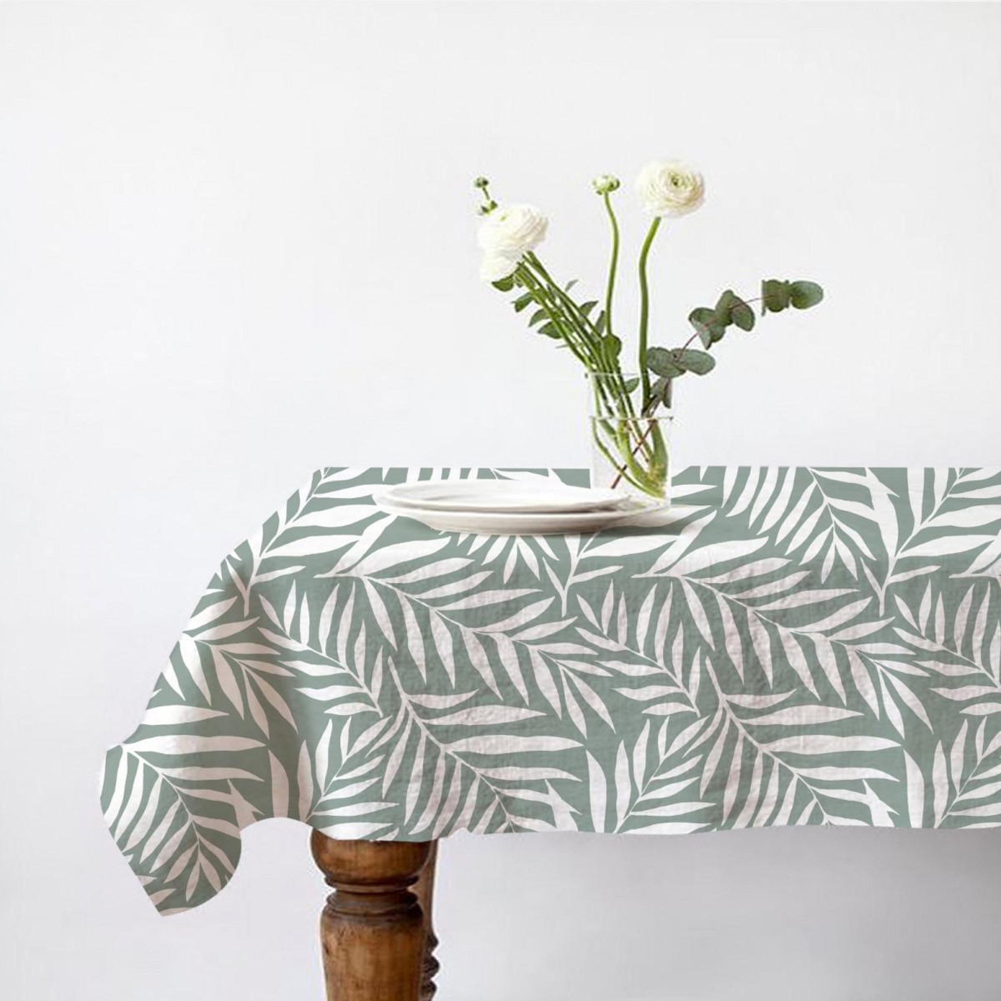 FUTURE HOME Nappe carrée anti-taches déperlante feuillage 140x140cm vera