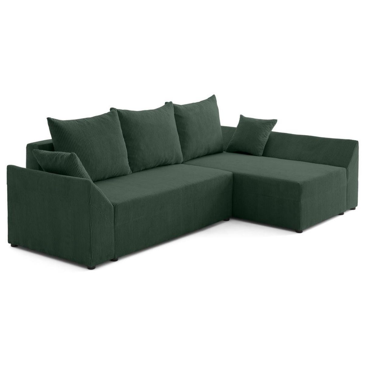 BEST MOBILIER Mike - canapé d'angle réversible - 4 places - convertible avec coffre - en velours côtelé