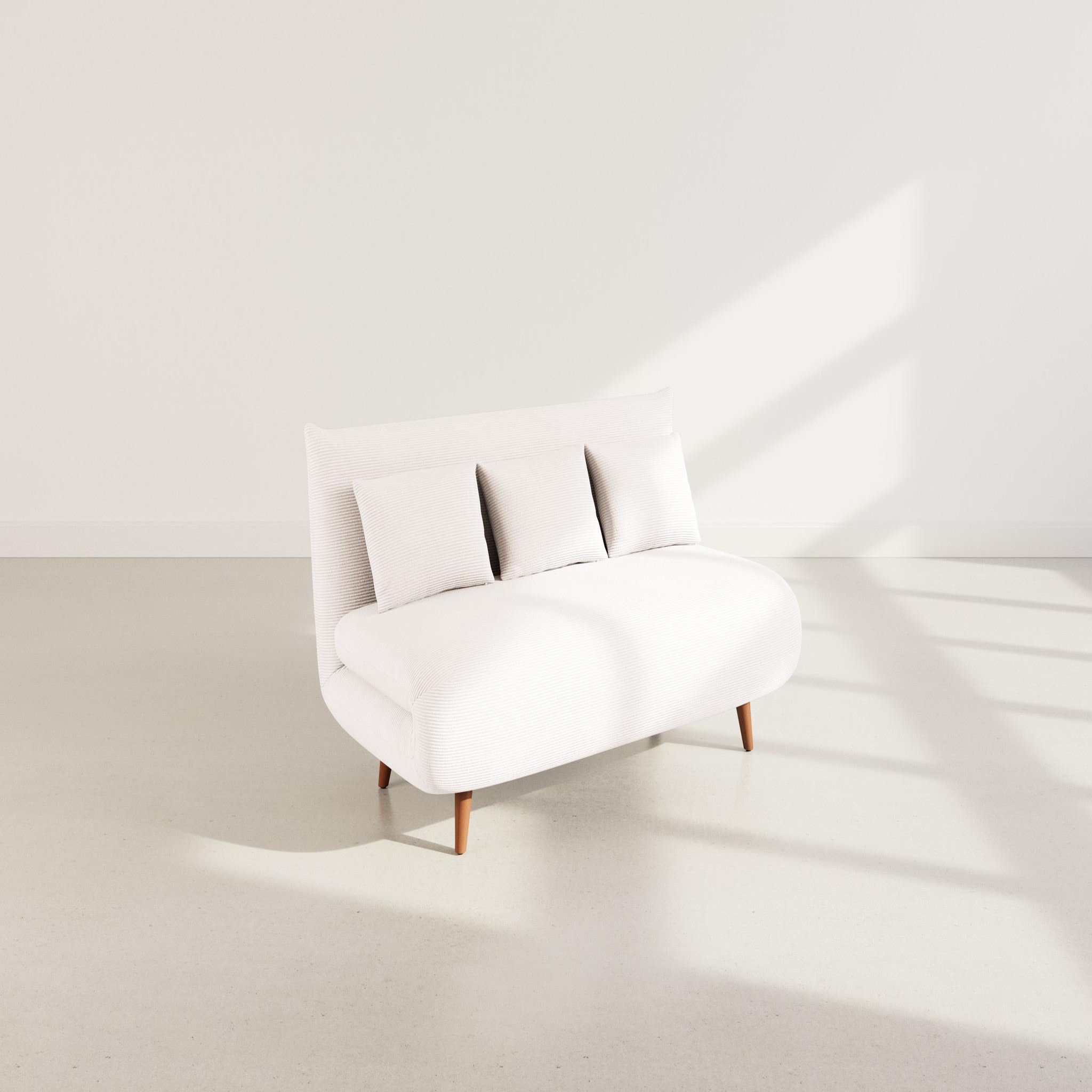 Voir la diapositive 6 : BEST MOBILIER Lumi - banquette convertible clic-clac 2 places en velours côtelé