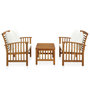 Voir la diapositive 2 : VIDAXL Salon de jardin 3 pcs avec coussins Bois d'acacia massif