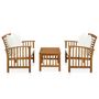 Voir la diapositive 2 : VIDAXL Salon de jardin 3 pcs avec coussins Bois d'acacia massif