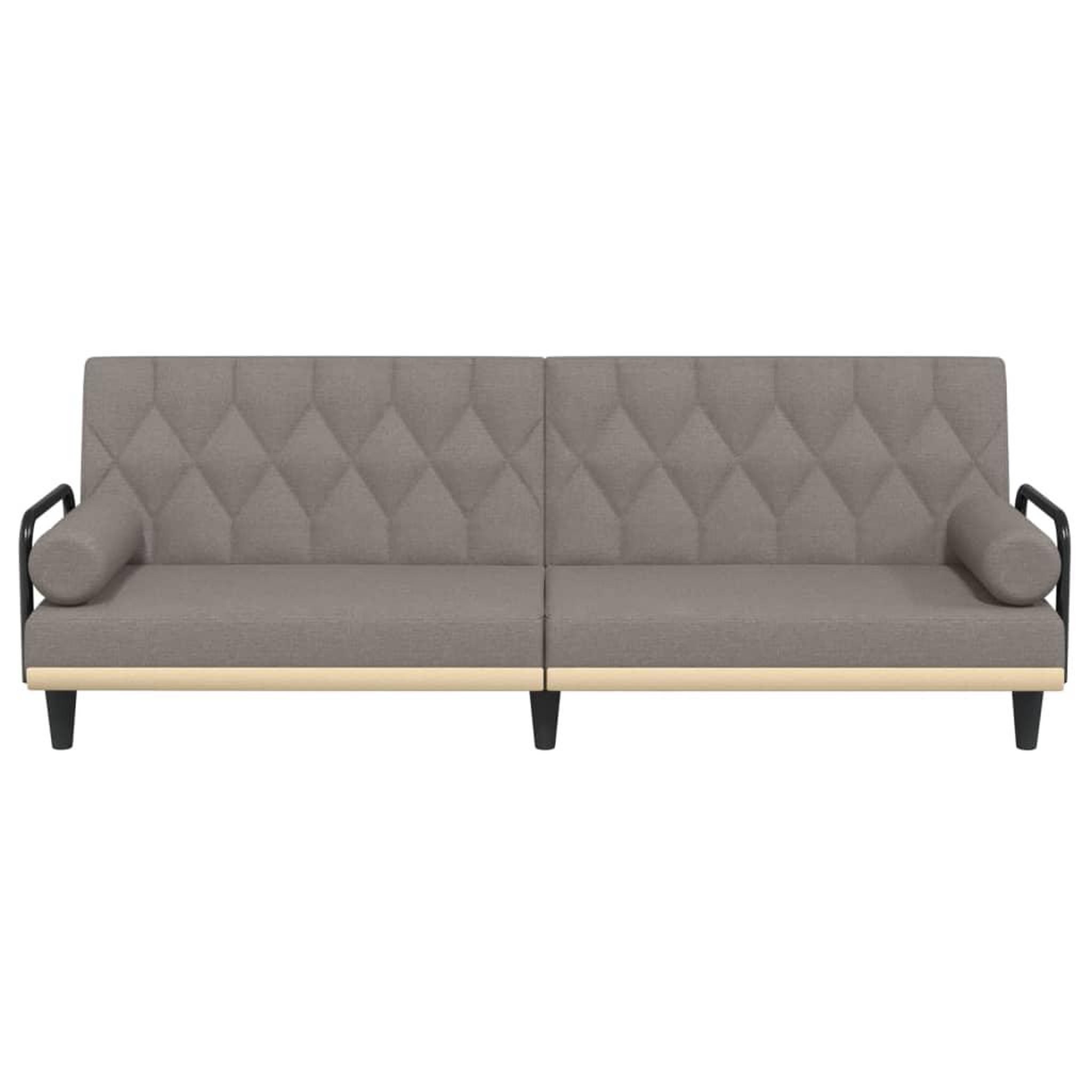 Voir la diapositive 4 : VIDAXL Canape-lit avec accoudoirs taupe tissu