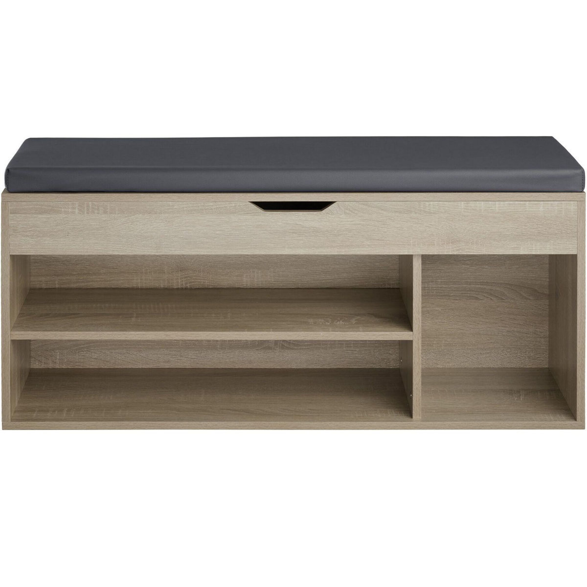 tectake Banc à chaussures pour 9 paires de chaussures Bois clair, Chêne Sonoma