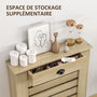 Voir la diapositive 6 : HOMCOM Couvercle de radiateur, cache radiateur, grille à lattes horizontales, avec tiroir, 78 x 19 x 95,5 cm, couleur aspect bois