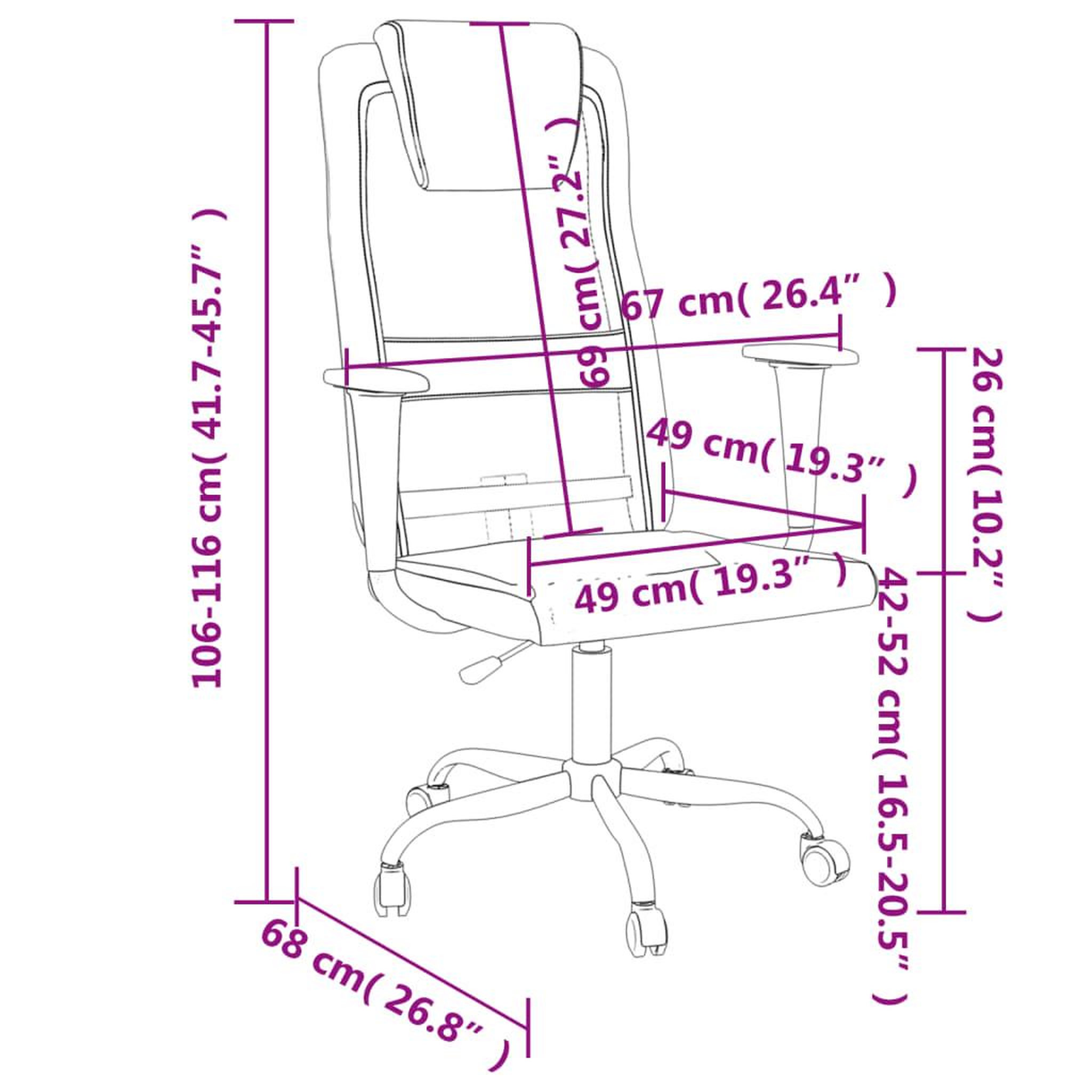 Voir la diapositive 6 : VIDAXL Chaise de bureau reglable en hauteur noir