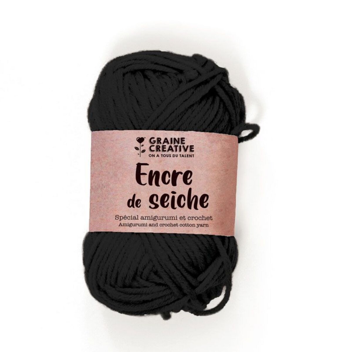 Graine créative Fil de coton spécial crochet et amigurumi 55 m - noir