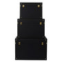 Voir la diapositive 2 : Paris Prix Lot de 3 Malles Déco  Orya  56cm Noir & Or