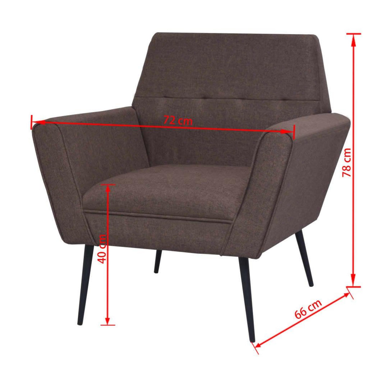VIDAXL Fauteuil marron acier et tissu