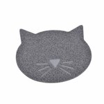 Paris Prix Tapis Repas pour Chat  Tête de Chat  43cm Gris