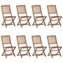 Voir la diapositive 1 : VIDAXL Chaises pliables d'exterieur lot de 8 Bois d'acacia solide