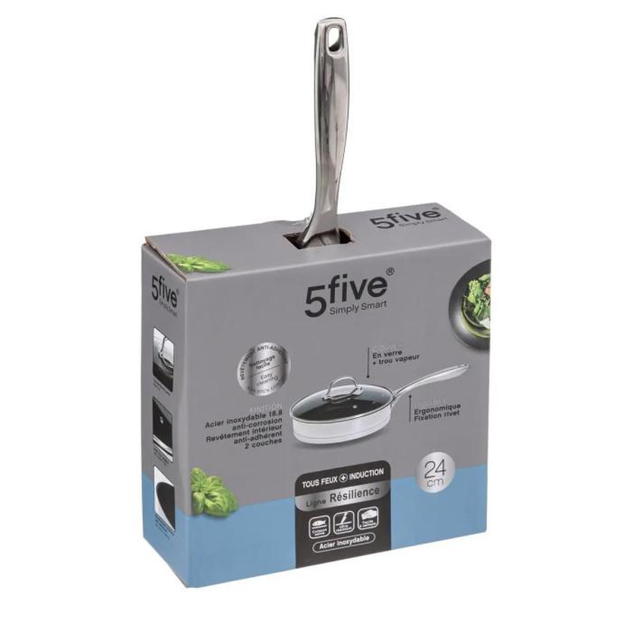 Voir la diapositive 6 : FIVE Sauteuse en Inox  Résilience  24cm Gris