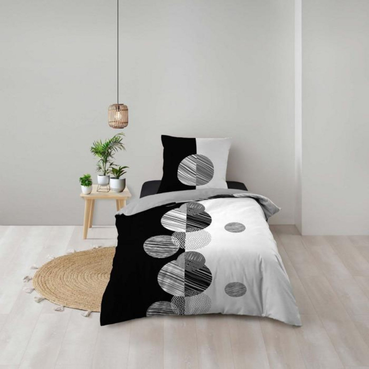 Paris Prix Parure de Lit 2 Pièces  Stormi  140x200cm Noir