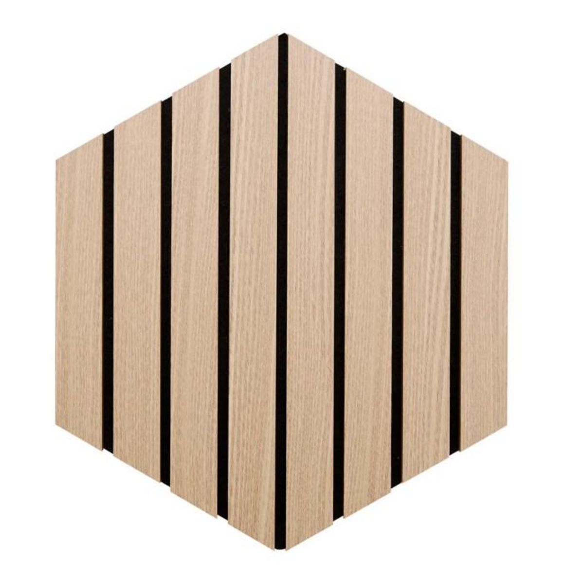 ATMOSPHERA Lot de 3 Panneaux Déco Hexagonal  Colva  30x26cm Naturel