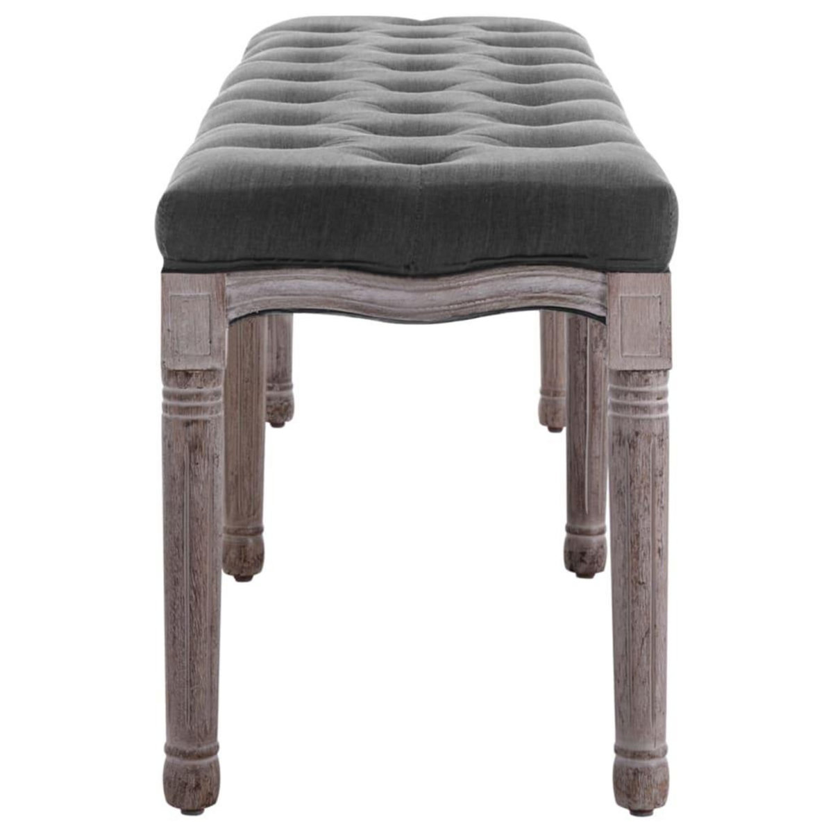 VIDAXL Banc Lin Bois solide 150x40x48 cm Gris fonce