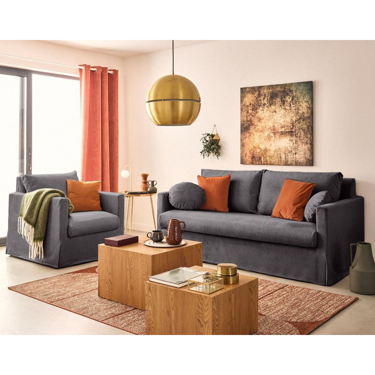 LISA DESIGN Serena - fauteuil déhoussable en velours