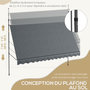 Voir la diapositive 4 : OUTSUNNY Store banne autoportant manuel rétractable 3,5L x 1,2l x 2,1-3H m inclinaison réglable métal alu polyester gris
