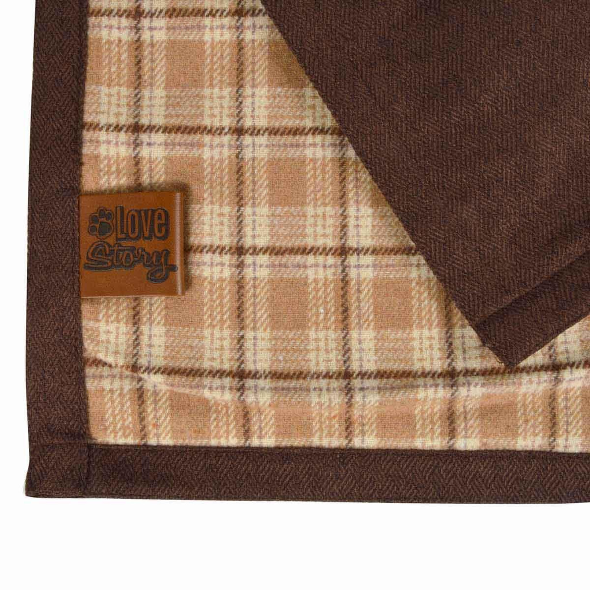 Voir la diapositive 3 : LOVE STORY Plaid pour chien & chat  héritage  70x100cm noisette