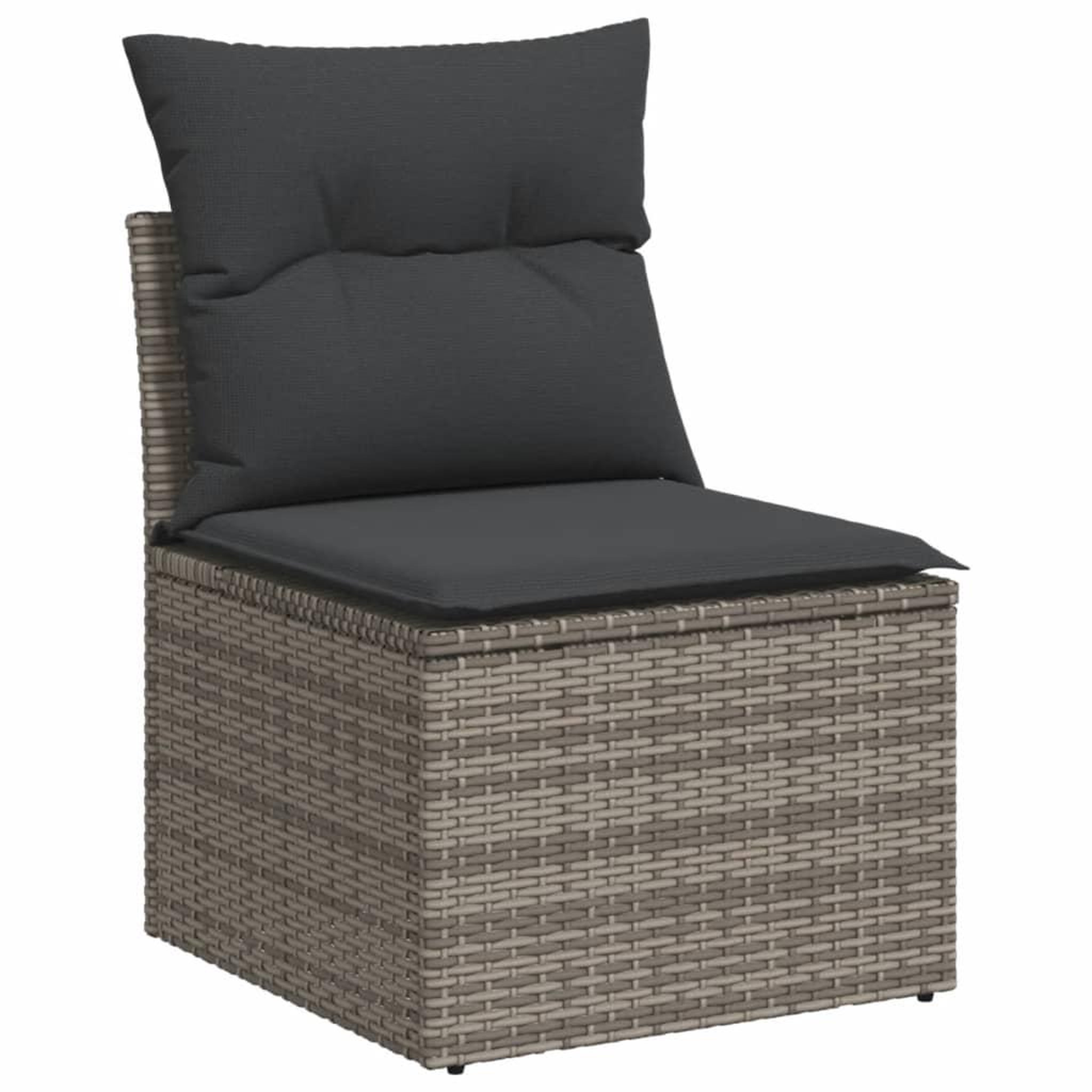 Voir la diapositive 3 : VIDAXL Salon de jardin 11 pcs avec coussins gris resine tressee