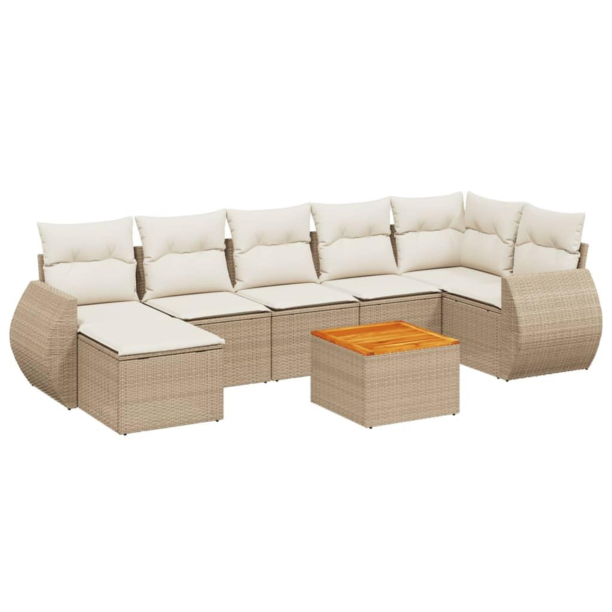 Voir la diapositive 2 : VIDAXL Salon de jardin avec coussins 8 pcs beige resine tressee