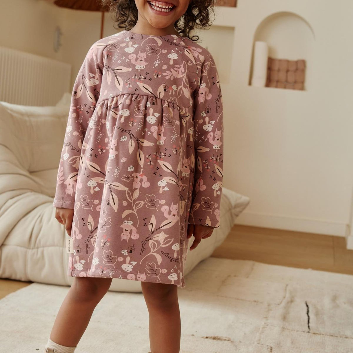 Petit Béguin Robe enfant en molleton Sora