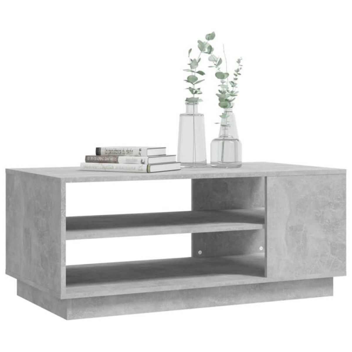 VIDAXL Table basse gris béton 102x55x43 cm bois d ingénierie
