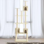 VIDAXL Arbre a chat avec griffoirs en sisal Creme 188 cm