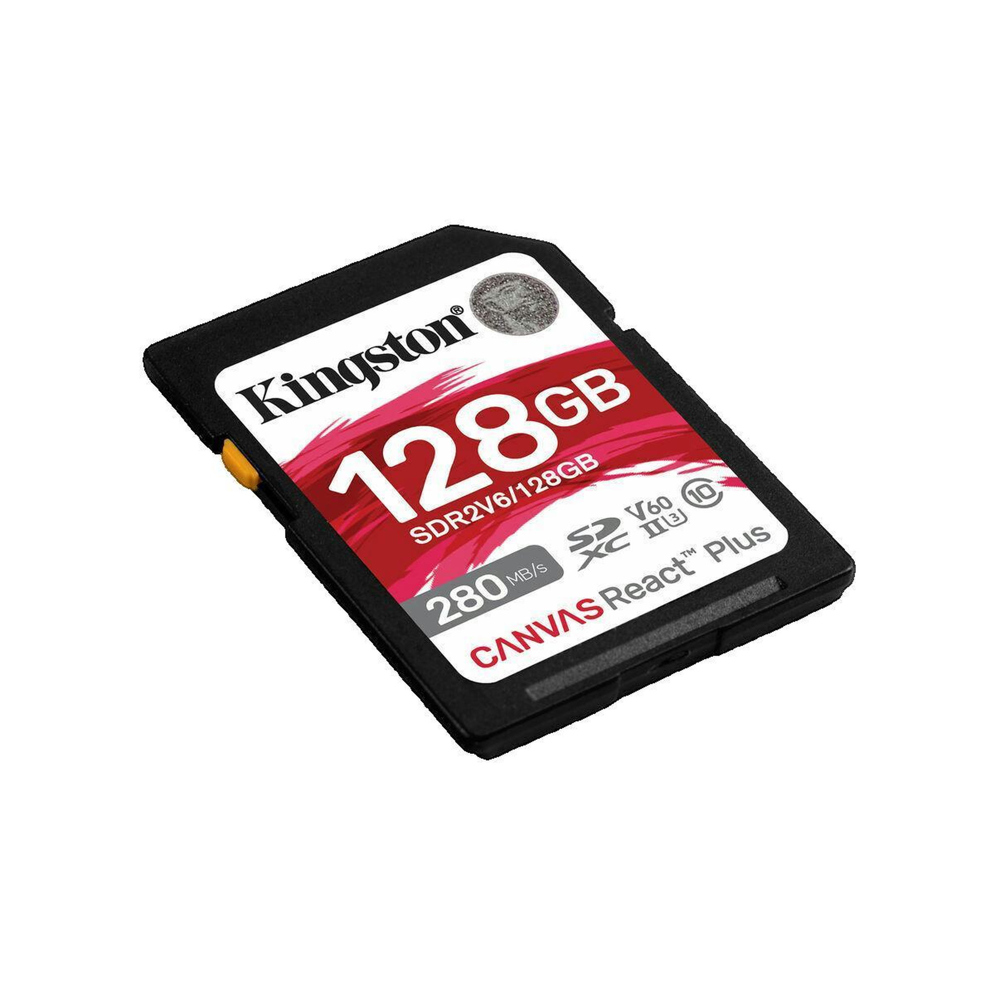 Kingston Carte mémoire SDXC Kingston Canvas React Plus 128 Go V60 UHS-II U3 Classe 10