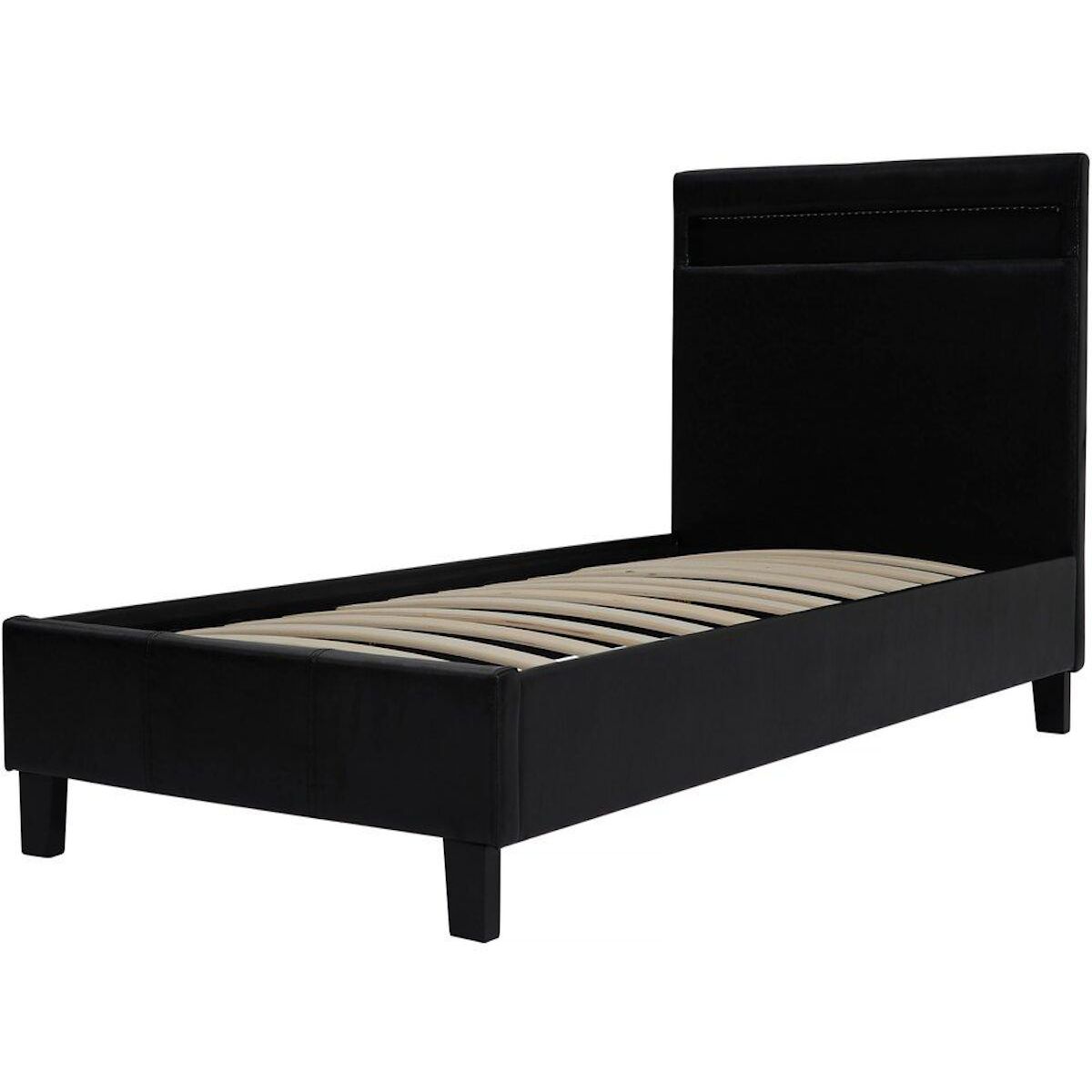 Habitat et Jardin Lit avec LED  Maria  90 x 190 cm - Noir