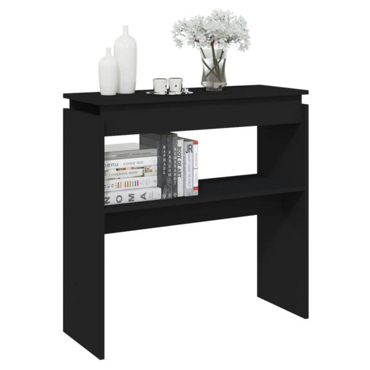 VIDAXL Table console Noir 80x30x80 cm Aggloméré