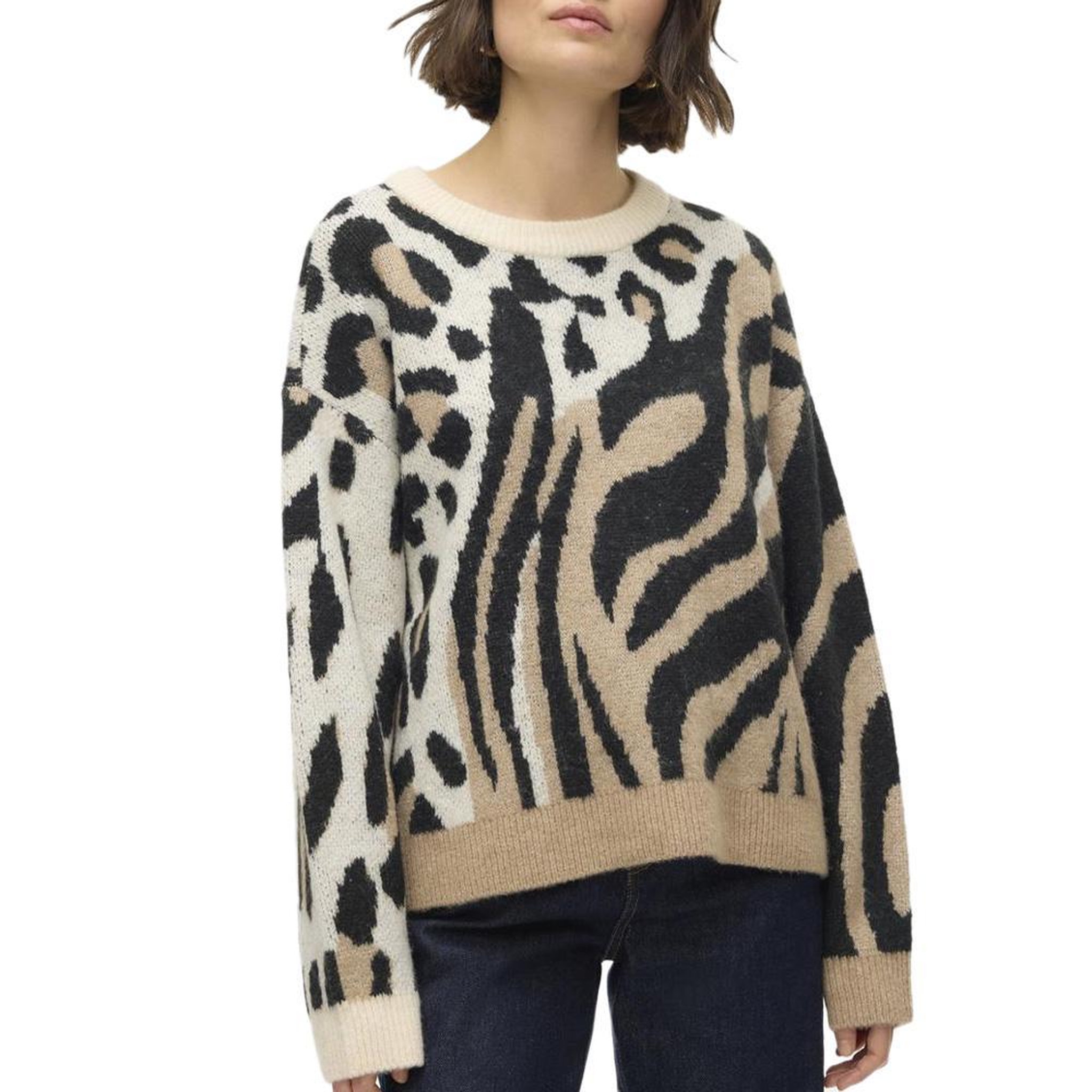 Vero Moda Pull  Imprimé Femme Vero Moda Kai. Coloris disponibles : Marron