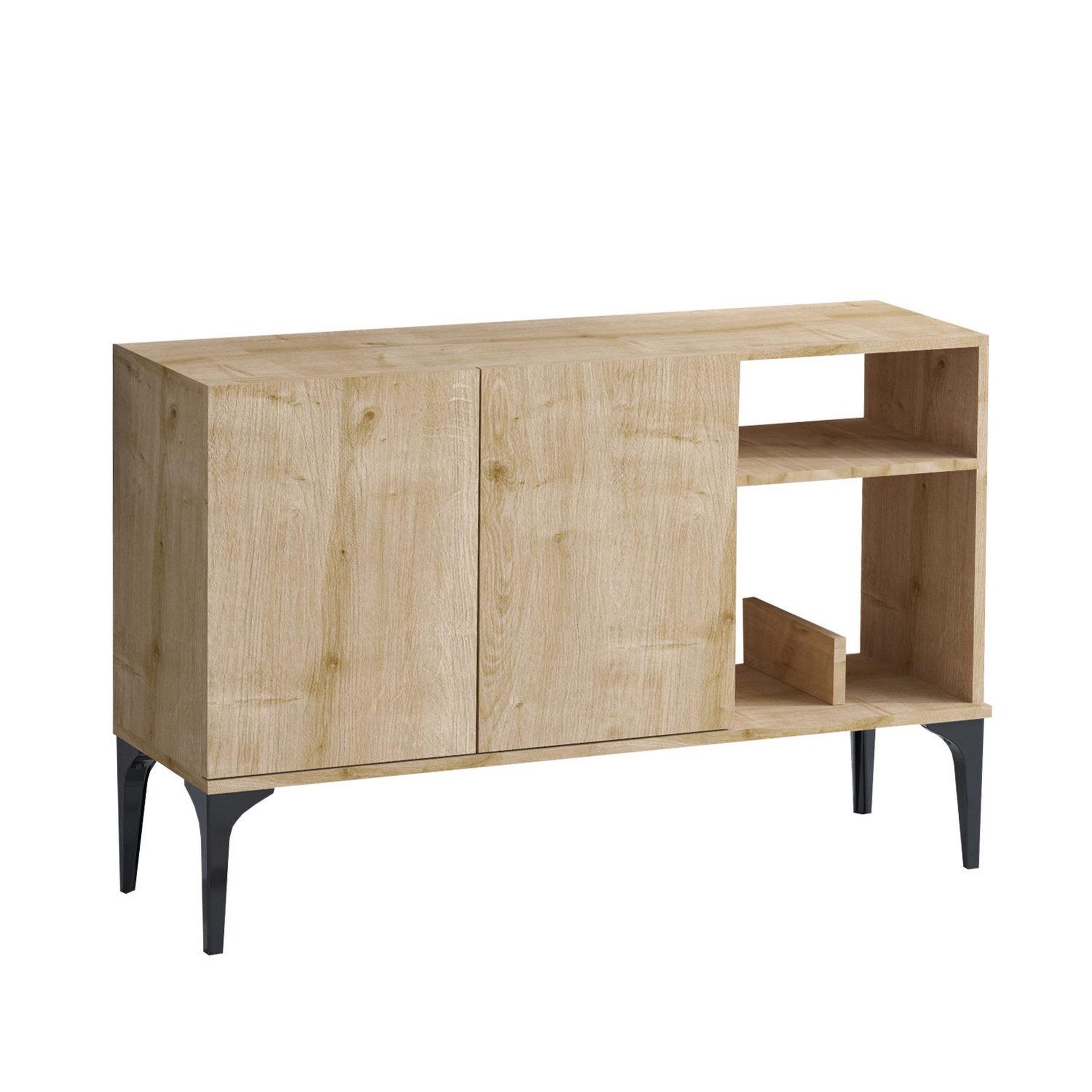 Habitat et Jardin Buffet en bois  oscar  - 120 x 40 x 80 cm - chêne saphir noir