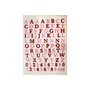  92 Autocollants - Alphabet - Rouge et Rose - Paillettes - 1,8 cm