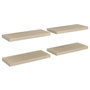 Voir la diapositive 2 : VIDAXL Etageres murales flottantes 4 pcs chene 60x23,5x3,8 cm MDF