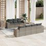 Voir la diapositive 1 : VIDAXL Salon de jardin 8 pcs avec coussins gris resine tressee