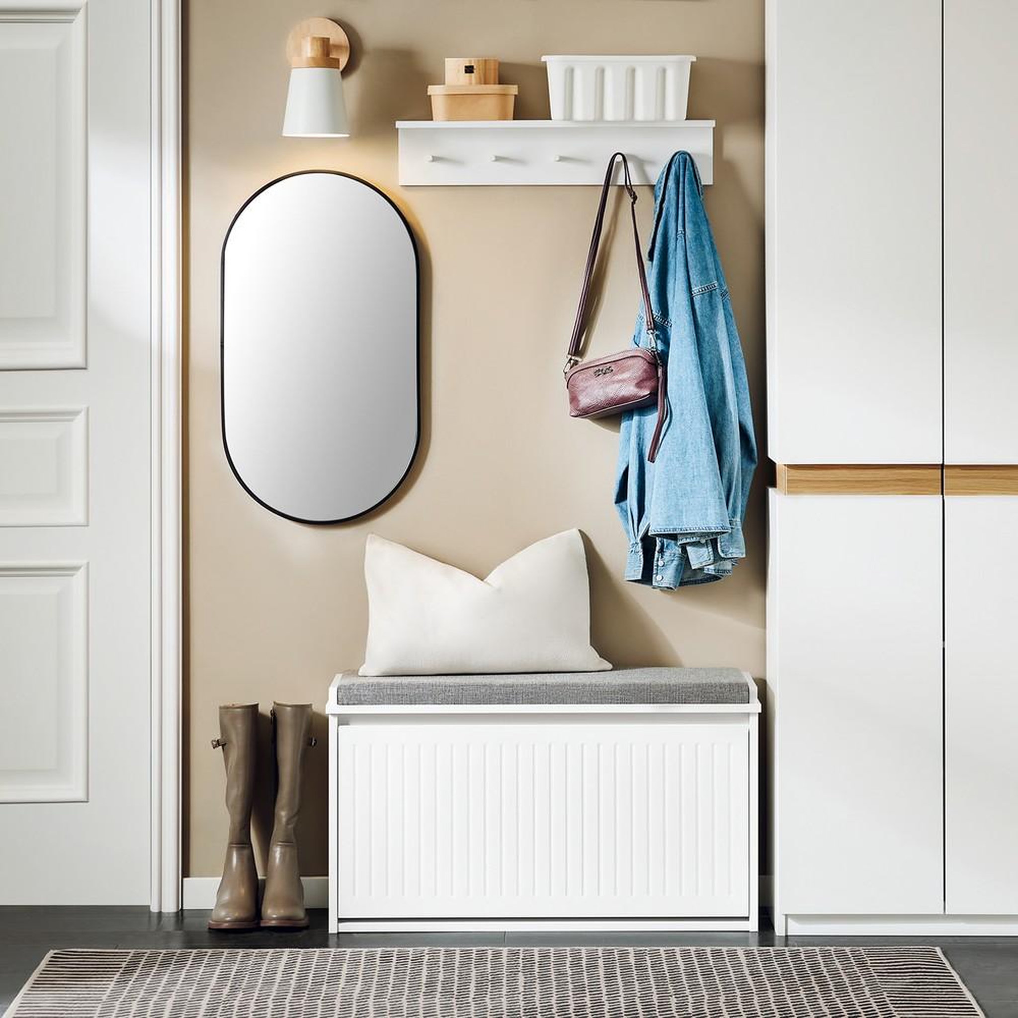 Voir la diapositive 2 : SOBUY SoBuy - Banc de rangement à chaussures avec une porte - Moderne - FSR98-L