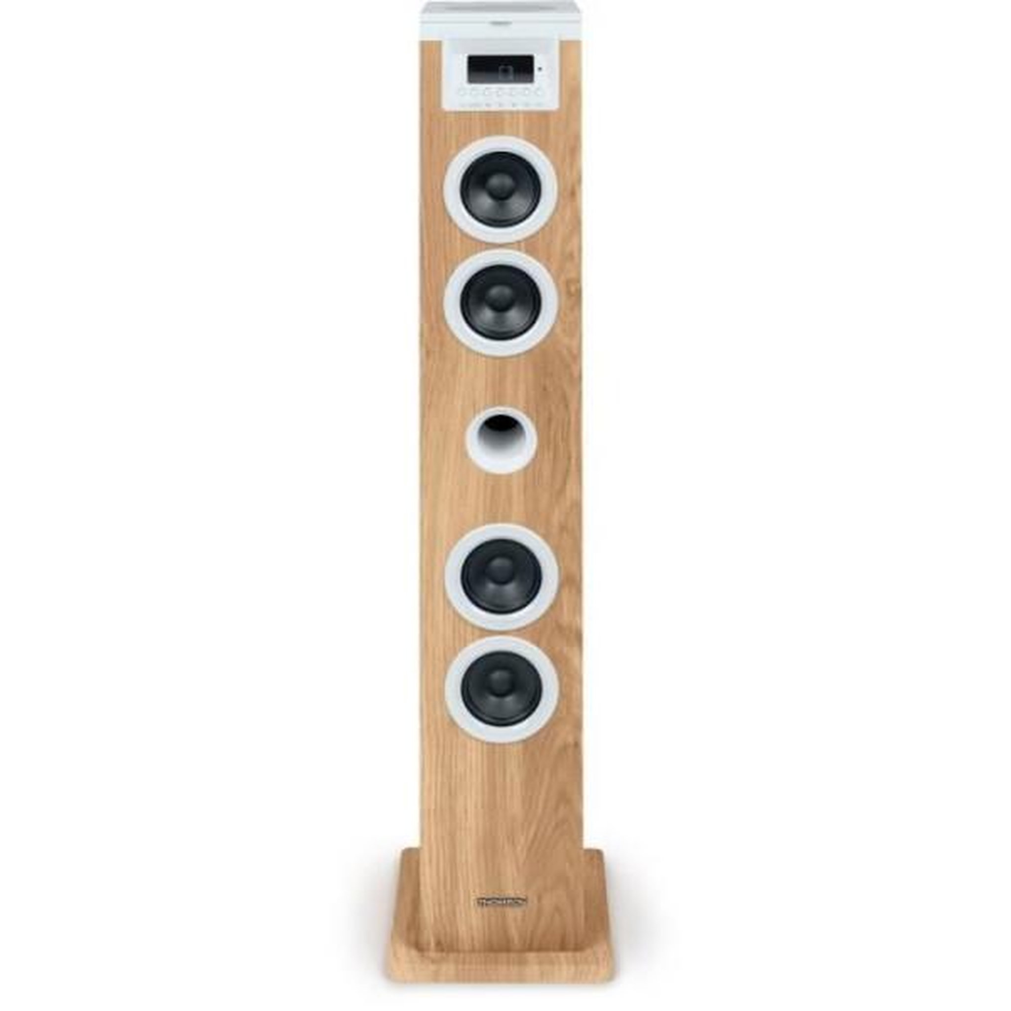 THOMSON Enceinte colonne haute qualite tour haut-parleur - thomson - bluetooth/cd/usb/sd - blanc/bois - 60w - radio fm