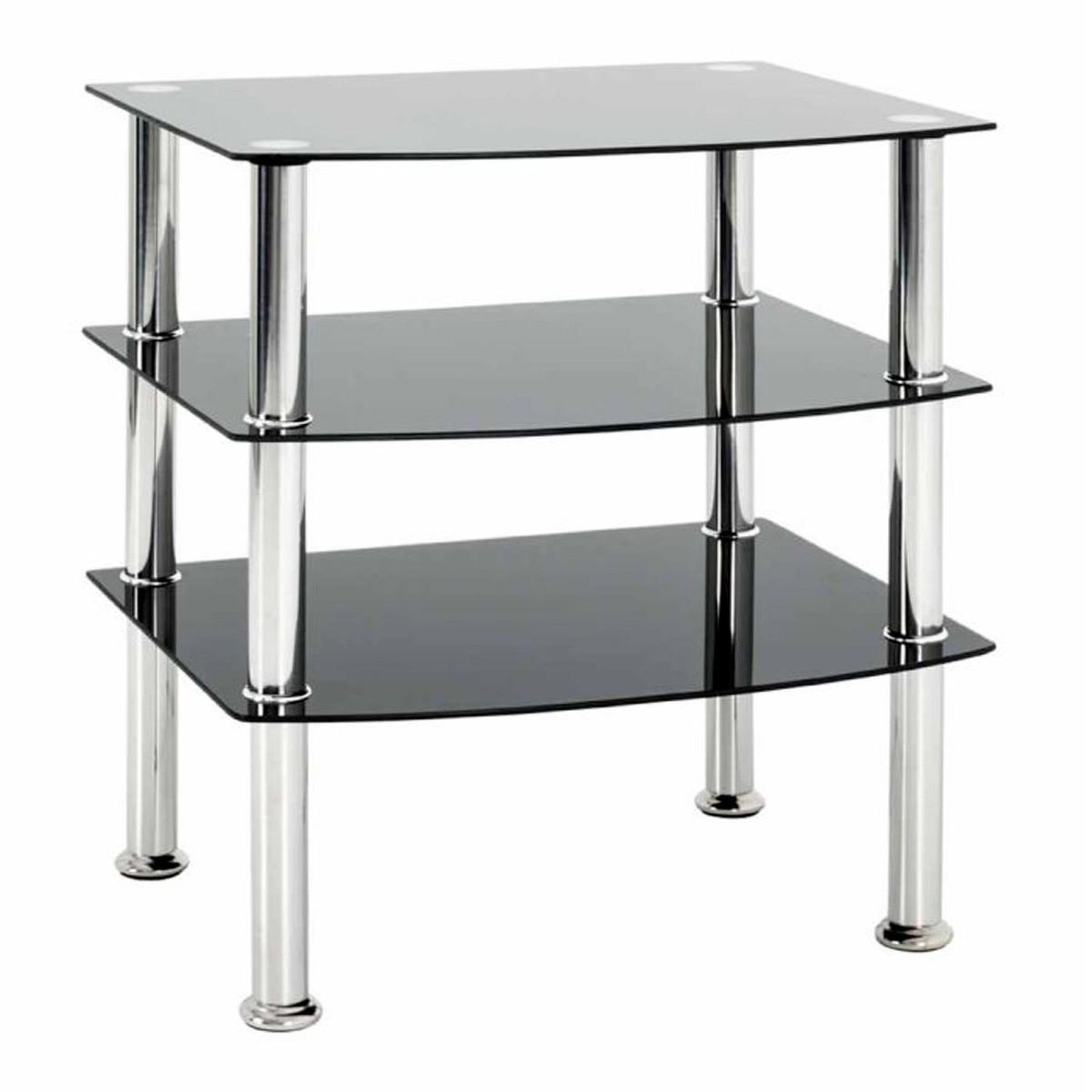 Paris Prix Table d'Appoint en Verre  Gaïa  59cm Noir