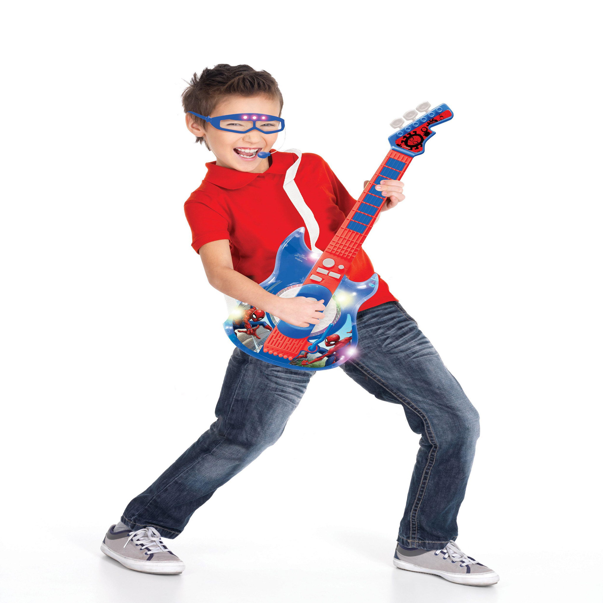 Voir la diapositive 5 : Lexibook Guitare Électronique Lumineuse avec lunettes et micro Spider-Man