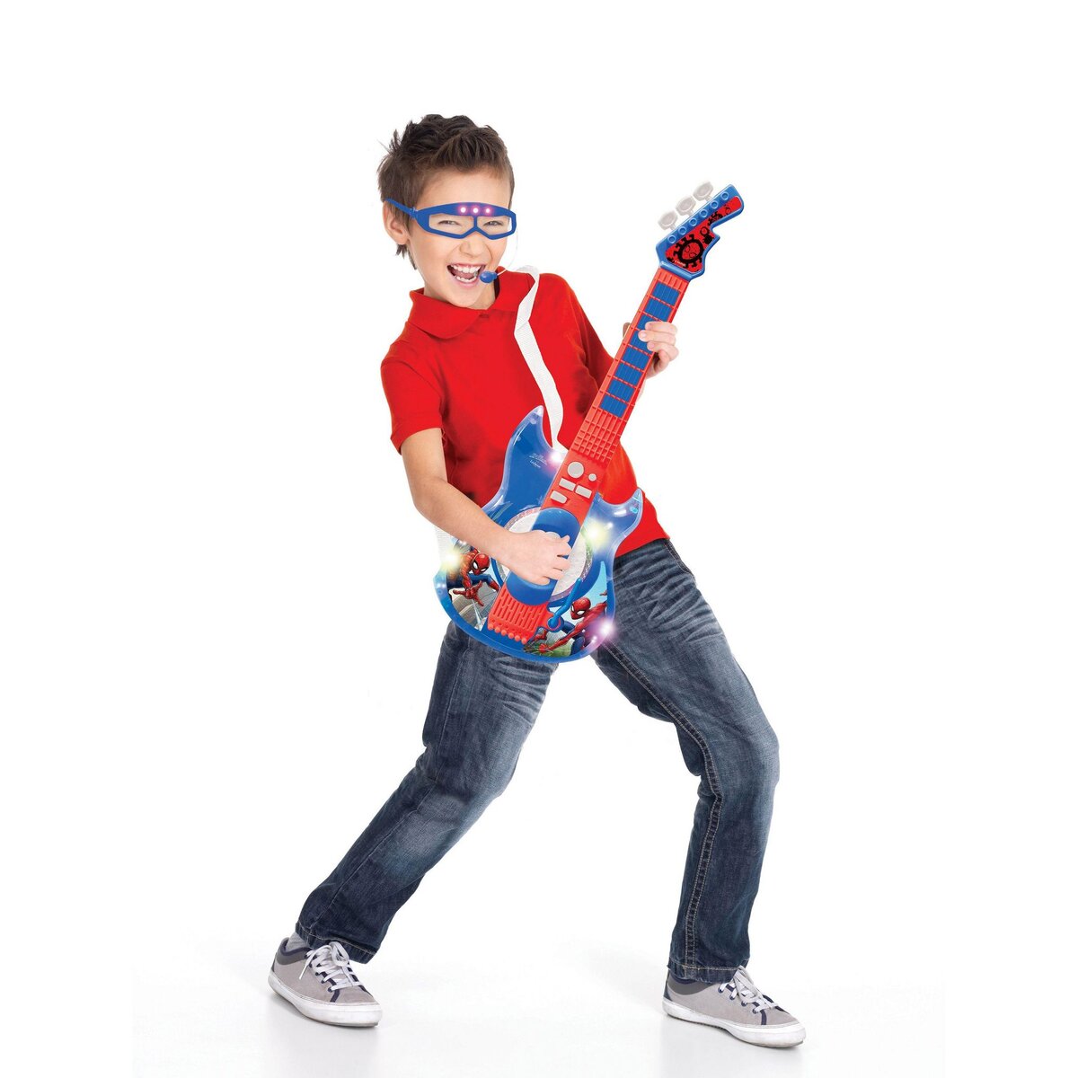 Lexibook Guitare Électronique Lumineuse avec lunettes et micro Spider-Man