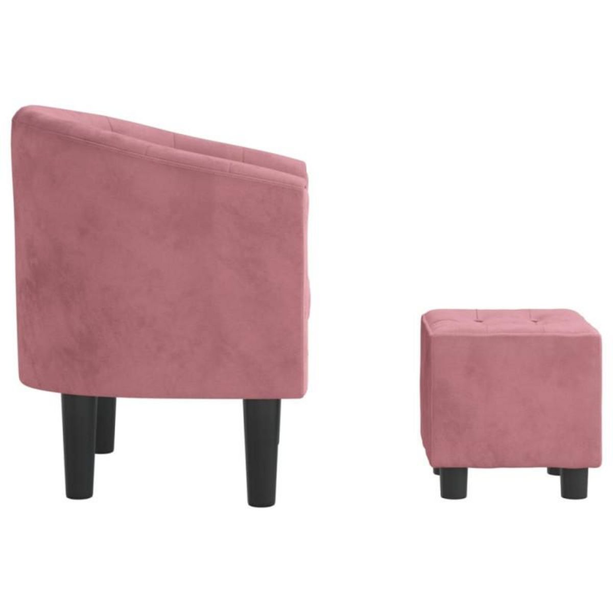 VIDAXL Fauteuil avec repose pied rose velours