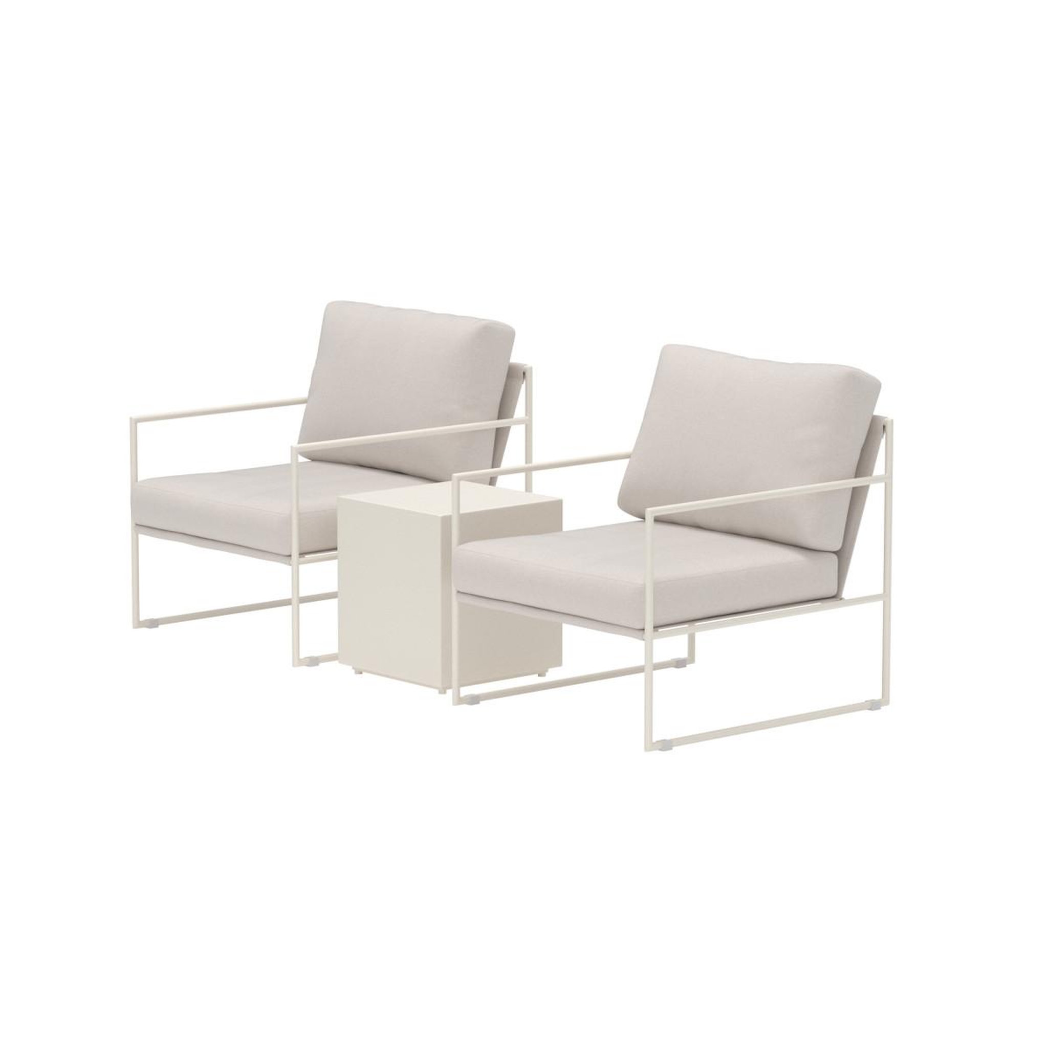 Voir la diapositive 3 : Paris Prix Salon de jardin 2 places  lissabon  74cm beige