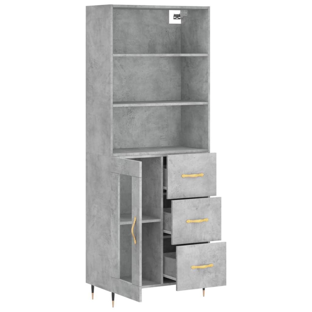 VIDAXL Buffet haut Gris beton 69,5x34x180 cm Bois d'ingenierie