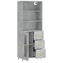 Voir la diapositive 4 : VIDAXL Buffet haut Gris beton 69,5x34x180 cm Bois d'ingenierie