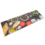 VIDAXL Tapis de cuisine lavable impression vin dîner 60x180 cm velours